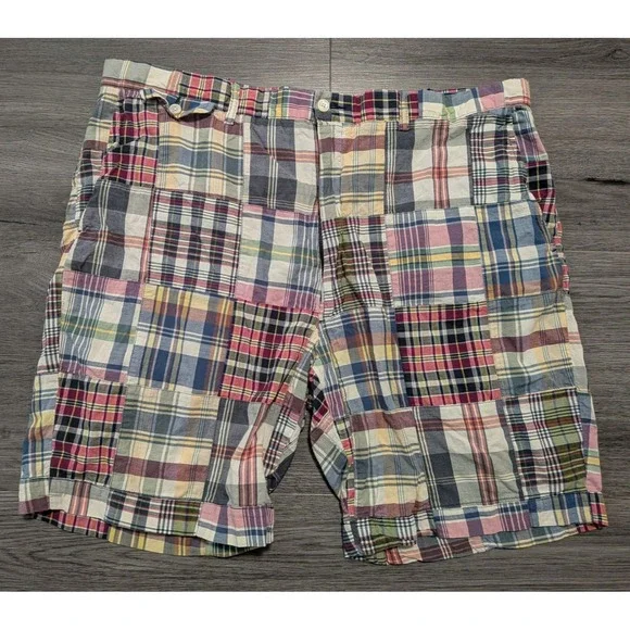 Polo Ralph Lauren Men's Madras Multicolor Patchwork Plaid Shorts Size 44x9 - Picture 1 of 6